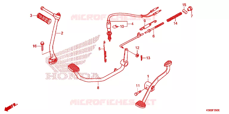 PEDAAL/KICKSTARTER ARM Honda MOTO 110 WAVE 2017  AFS110KDFH