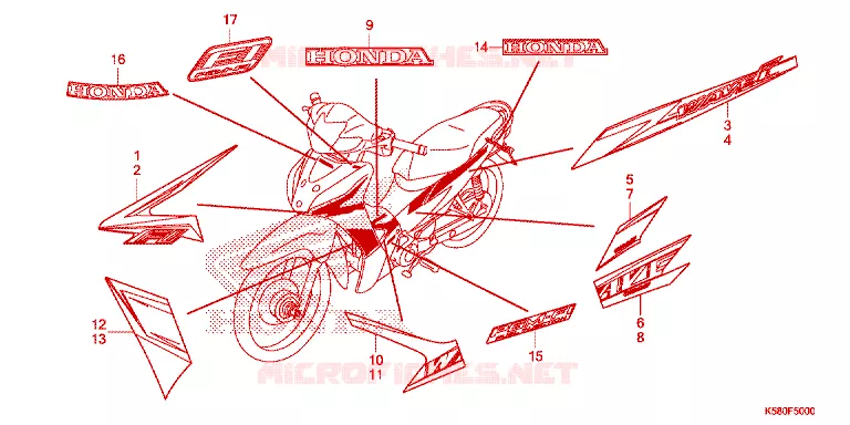 EMBLEEM/STREEP Honda MOTO 110 WAVE 2018  AFS110KDFJ_2TH