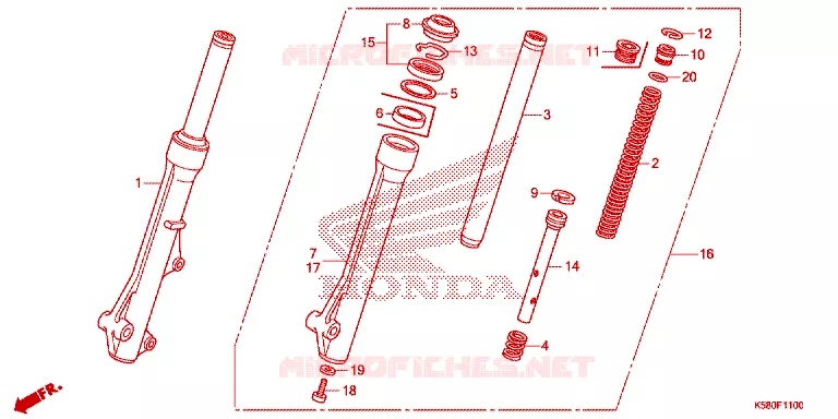 VOOR VORK Honda MOTO 110 WAVE 2017  AFS110KDFJ_2TH