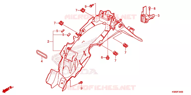 ACHTERSPATBORD  Honda MOTO 110 WAVE 2017  AFS110KDFJ_2TH