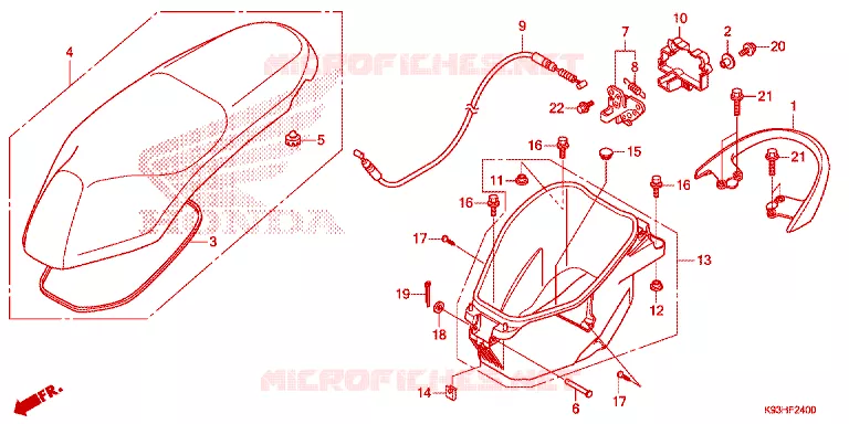 ZITTING/ BAGAGEBOX Honda SCOOTER 110 SCOOPY 2017  ACF110BTH_2TH