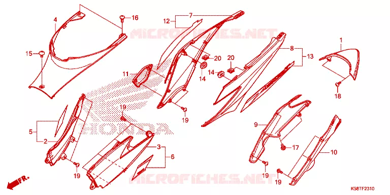 KONTPANEEL MIDDEN Honda MOTO 110 WAVE 2017  AFS110MSFJ_TH
