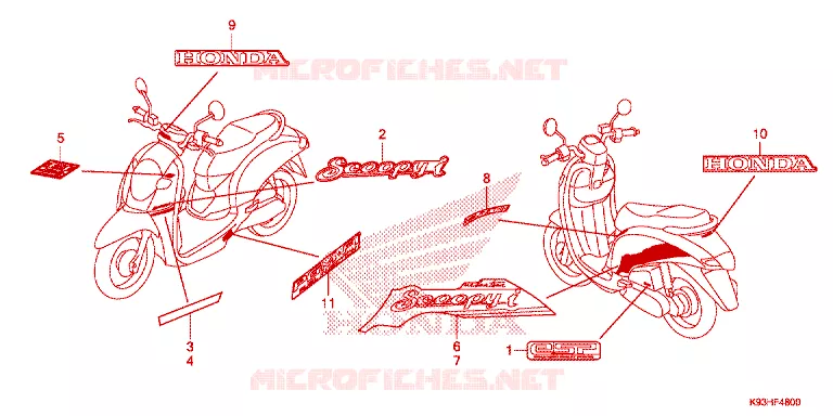 EMBLEEM/STREEP Honda SCOOTER 110 SCOOPY 2017  ACF110BTH