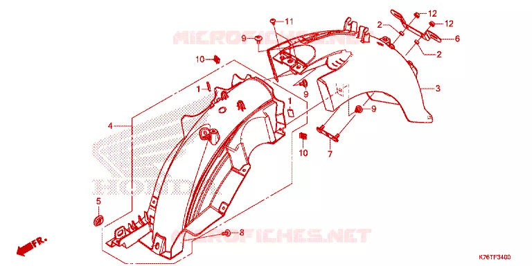 ACHTERSPATBORD  Honda MOTO 110 CUB 2020  NBC110MDFL