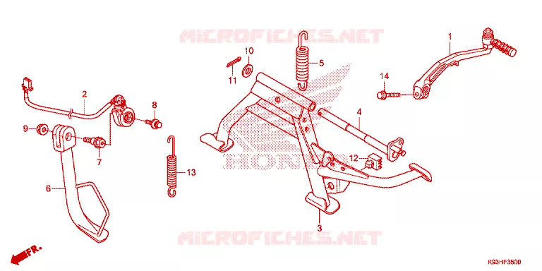 HOOFD STANDAARD/REMPEDAAL Honda SCOOTER 110 SCOOPY 2017  ACF110CBTH