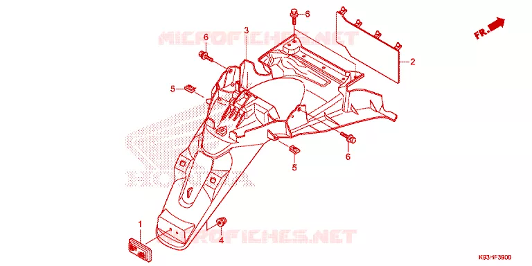 ACHTERSPATBORD  Honda SCOOTER 110 SCOOPY 2018  ACF110CBTJ