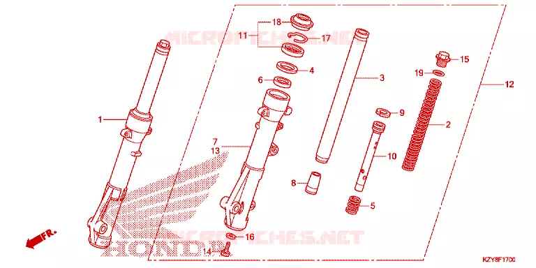 VOOR VORK Honda SCOOTER 150 PCX 2012  WW150C_TH