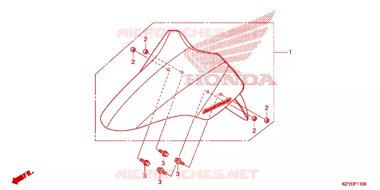VOORSPATBORD Honda SCOOTER 150 PCX 2013  WW150D