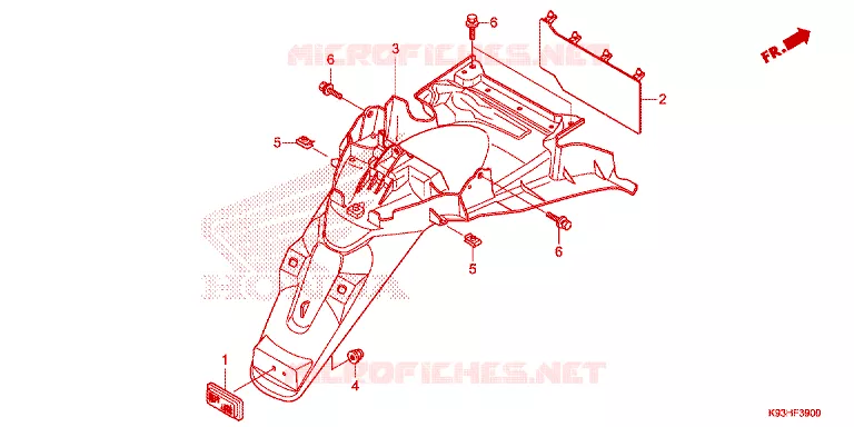 ACHTERSPATBORD  Honda SCOOTER 110 SCOOPY 2019  ACF110CBTK_TH