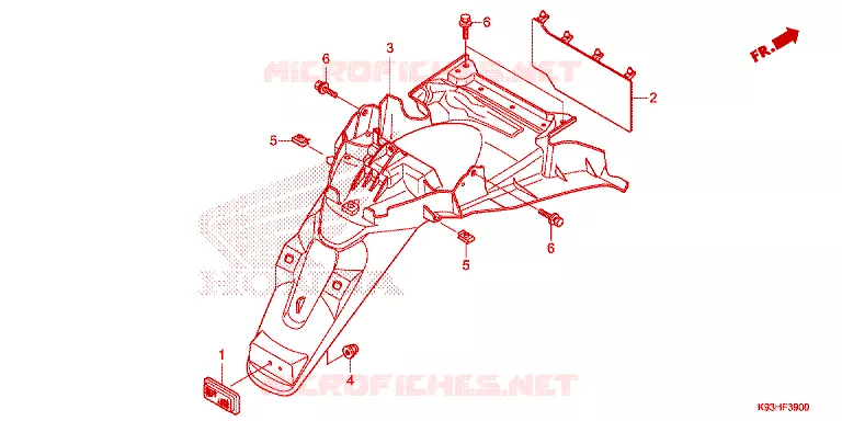 ACHTERSPATBORD  Honda SCOOTER 110 SCOOPY 2020  ACF110CBTK_TH
