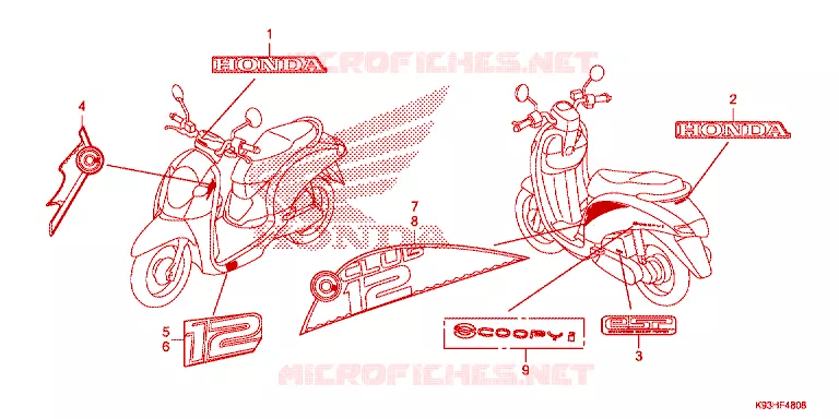EMBLEEM/STREEP Honda SCOOTER 110 SCOOPY 2019  ACF110CBTK_TH