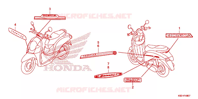EMBLEEM/STREEP Honda SCOOTER 110 SCOOPY 2019  ACF110BTK_2TH