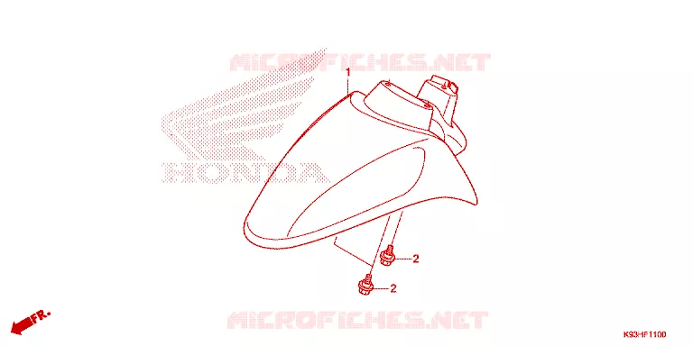 VOORSPATBORD Honda SCOOTER 110 SCOOPY 2020  ACF110BTK_2TH