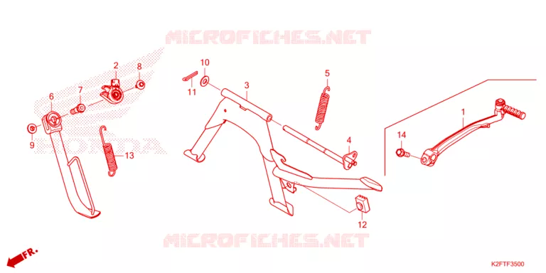 HOOFD STANDAARD/REMPEDAAL Honda SCOOTER 110 SCOOPY 2021  ACF110CBTM