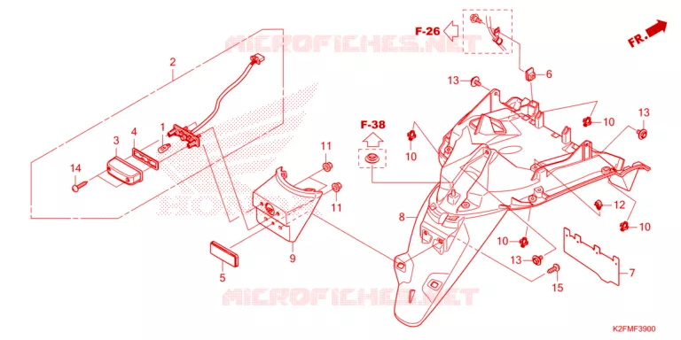 ACHTERSPATBORD  Honda SCOOTER 110 SCOOPY 2021  ACF110BTM