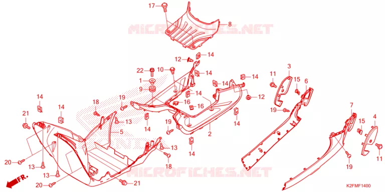 ZIJDE ROK/MIDDEN AFDEKKING Honda SCOOTER 110 SCOOPY 2021  ACF110BTM