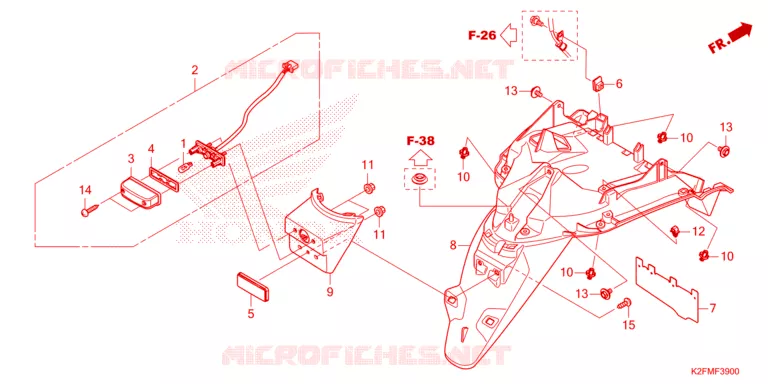 ACHTERSPATBORD  Honda SCOOTER 110 SCOOPY 2021  ACF110BTM