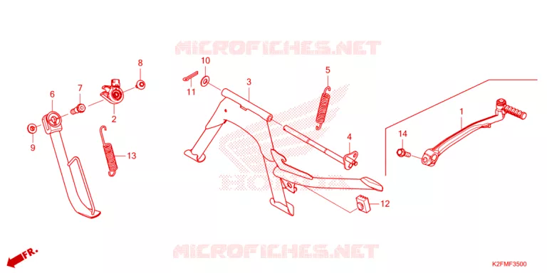 HOOFD STANDAARD/REMPEDAAL Honda SCOOTER 110 SCOOPY 2021  ACF110BTM