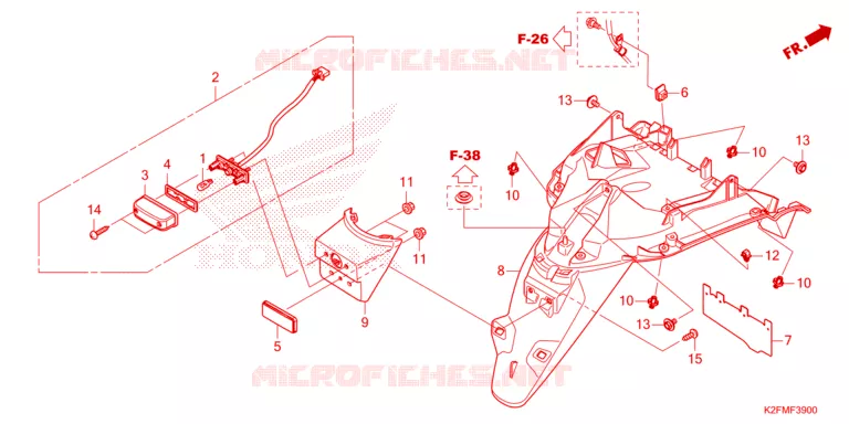 ACHTERSPATBORD  Honda SCOOTER 110 SCOOPY 2021  ACF110BTM