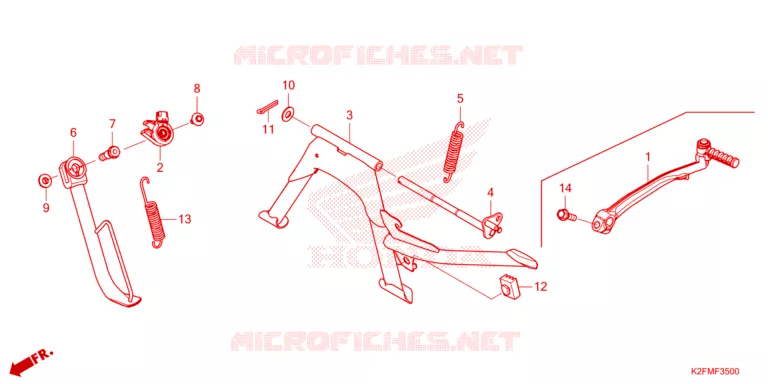 HOOFD STANDAARD/REMPEDAAL Honda SCOOTER 110 SCOOPY 2021  ACF110BTM