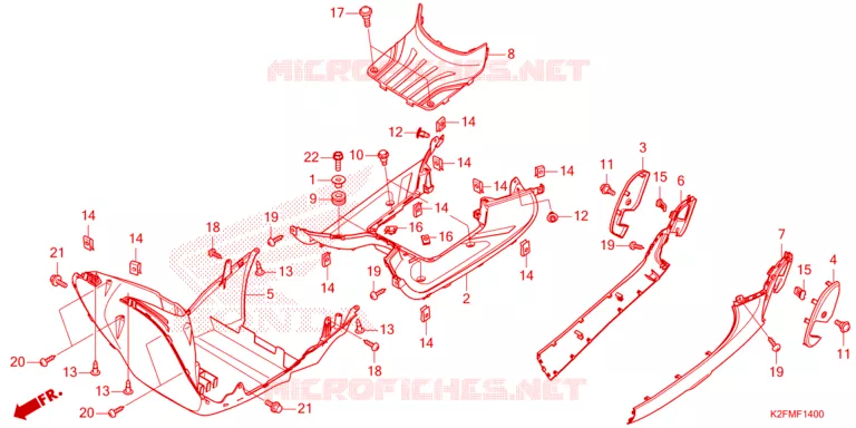 ZIJDE ROK/MIDDEN AFDEKKING Honda SCOOTER 110 SCOOPY 2021  ACF110BTM