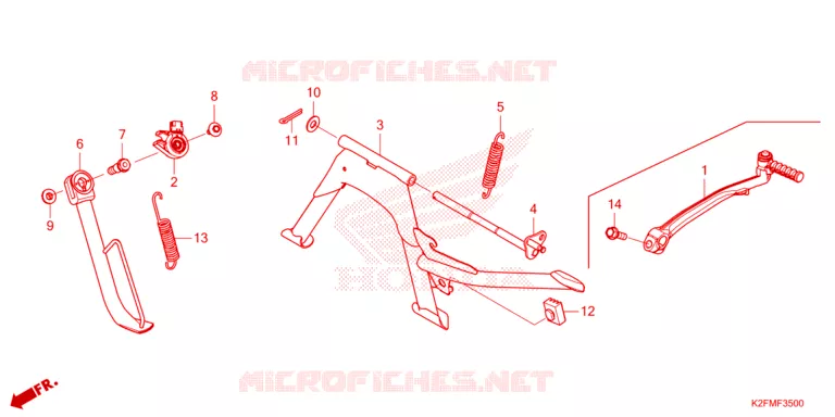 HOOFD STANDAARD/REMPEDAAL Honda SCOOTER 110 SCOOPY 2022  ACF110CBTN