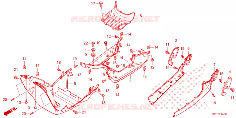 ZIJDE ROK/MIDDEN AFDEKKING Honda SCOOTER 110 SCOOPY 2023  ACF110CBTP_3TH