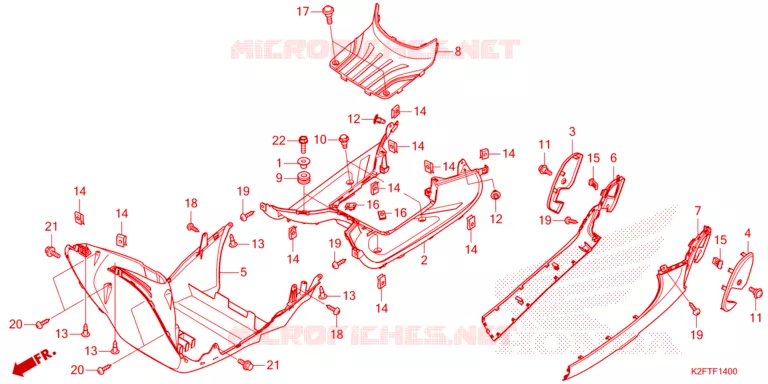 ZIJDE ROK/MIDDEN AFDEKKING Honda SCOOTER 110 SCOOPY 2023  ACF110CBTP_TH