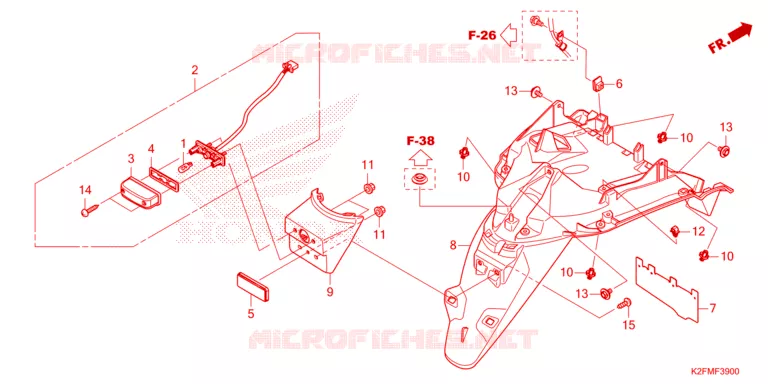 ACHTERSPATBORD  Honda SCOOTER 110 SCOOPY 2024  ACF110BTR_2TH