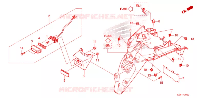 ACHTERSPATBORD  Honda SCOOTER 110 SCOOPY 2024  ACF110CBTR_2TH