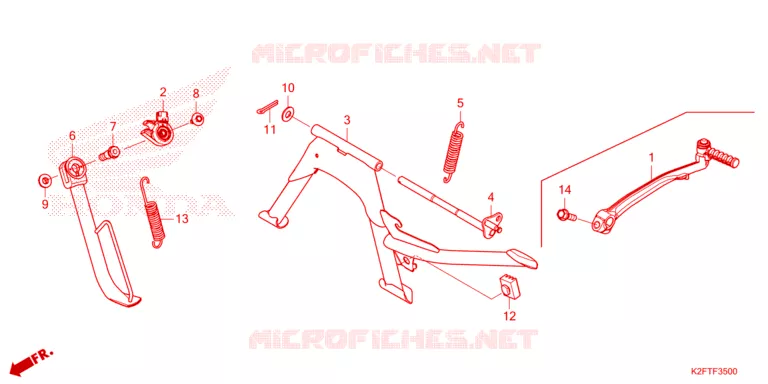HOOFD STANDAARD/REMPEDAAL Honda SCOOTER 110 SCOOPY 2024  ACF110CBTR_2TH