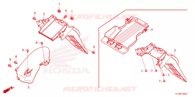 ACHTERSPATBORD  Honda SCOOTER 150 PCX 2022  WW150N_TH