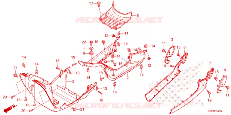 ZIJDE ROK/MIDDEN AFDEKKING Honda SCOOTER 110 SCOOPY 2024  ACF110CBTR_3TH