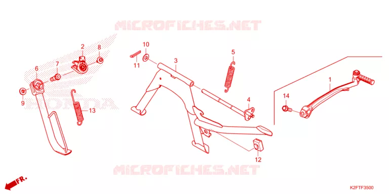 HOOFD STANDAARD/REMPEDAAL Honda SCOOTER 110 SCOOPY 2024  ACF110CBTR_TH