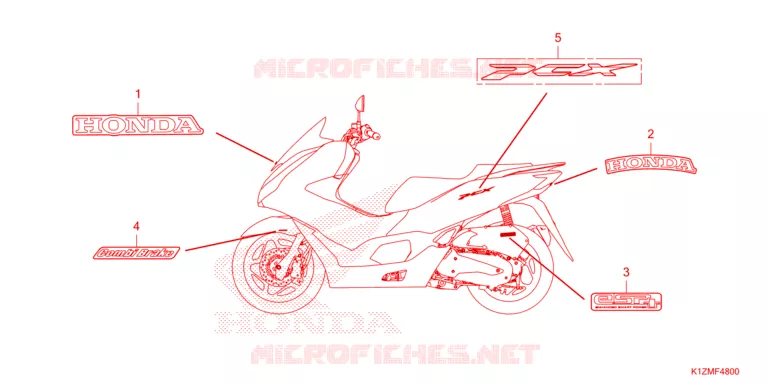 EMBLEEM/STREEP Honda SCOOTER 160 PCX 2024  WW160R
