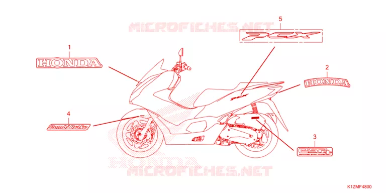 EMBLEEM/STREEP Honda SCOOTER 150 PCX 2022  WW150N_CA
