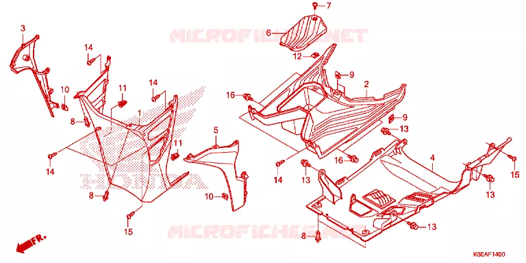 ZIJDE ROK/MIDDEN AFDEKKING Honda SCOOTER 125 CLICK 2019  ACB125BTL