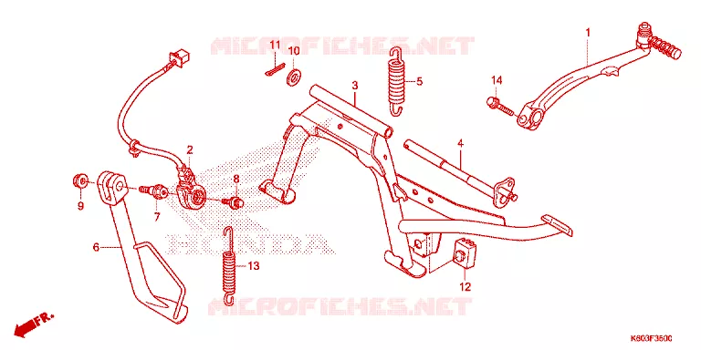 HOOFD STANDAARD/REMPEDAAL Honda SCOOTER 125 CLICK 2018  ACB125CBTH_TH