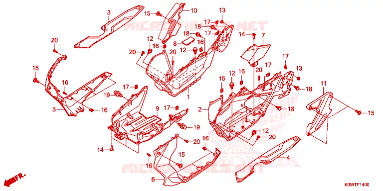 ZIJDE ROK/MIDDEN AFDEKKING Honda SCOOTER 150 ADV 2021  ADV150AM