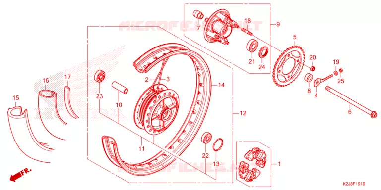 ACHTER WIEL Honda MOTO 110 WAVE 2021  AFS110KSFM
