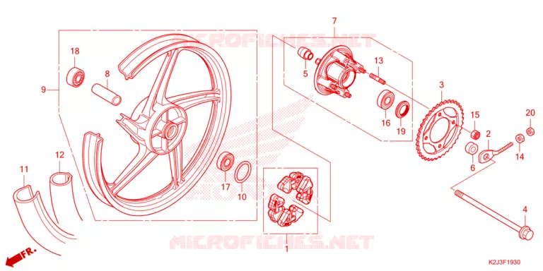 ACHTER WIEL Honda MOTO 110 WAVE 2021  AFS110MCFM