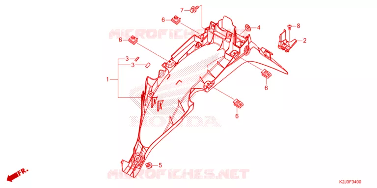ACHTERSPATBORD  Honda MOTO 110 WAVE 2021  AFS110MCFM