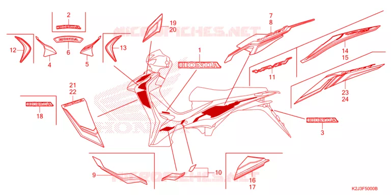 EMBLEEM/STREEP Honda MOTO 110 WAVE 2022  AFS110MCFN