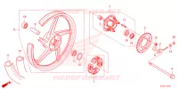 ACHTER WIEL voor Honda WAVE 110 Front brake disk, Electric start, Casted wheels 2LO 2024