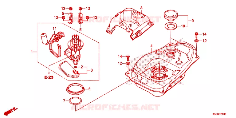 BENZINE TANK Honda MOTO 110 WAVE 2017  AFS110MSFH