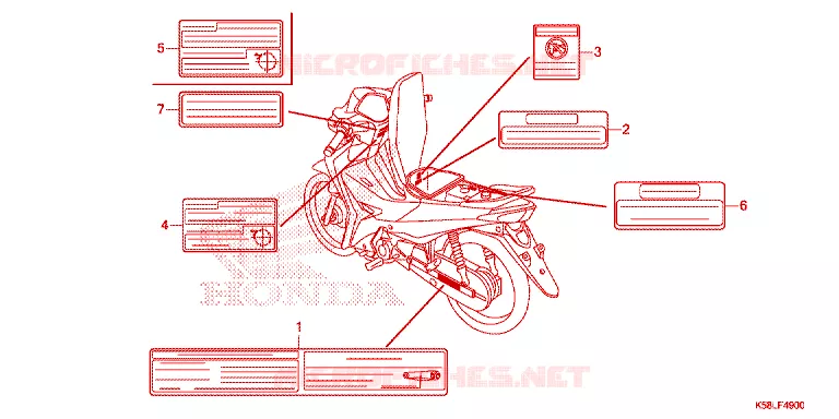 WAARSCHUWINGSLABEL Honda MOTO 110 WAVE 2019  AFS110MSFK