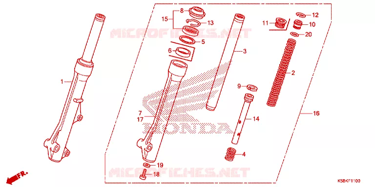 VOOR VORK Honda MOTO 110 WAVE 2020  AFS110MSFL