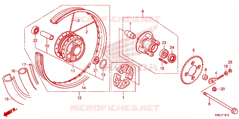 ACHTER WIEL Honda MOTO 110 WAVE 2020  AFS110MSFL