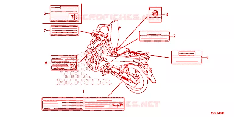WAARSCHUWINGSLABEL Honda MOTO 110 WAVE 2020  AFS110MSFL