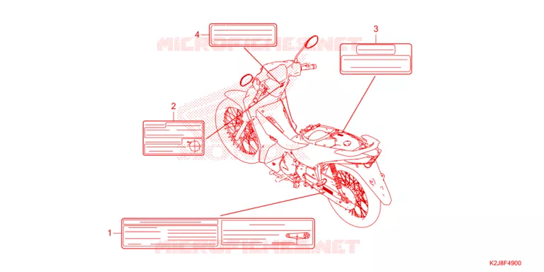 WAARSCHUWINGSLABEL Honda MOTO 110 WAVE 2021  AFS110MSFM